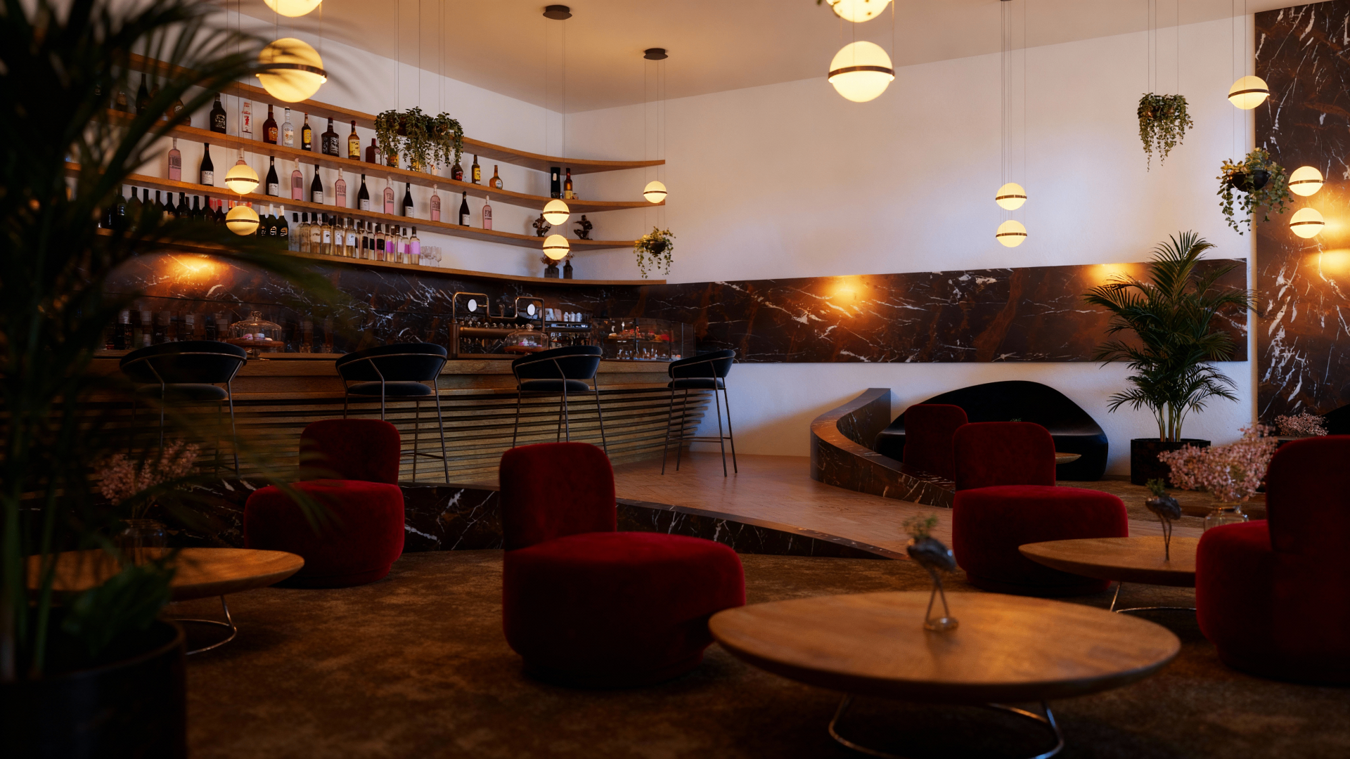 VIP Lounge - San Siro Stadium - Hospitality / Sports Venue photorealistic render 4