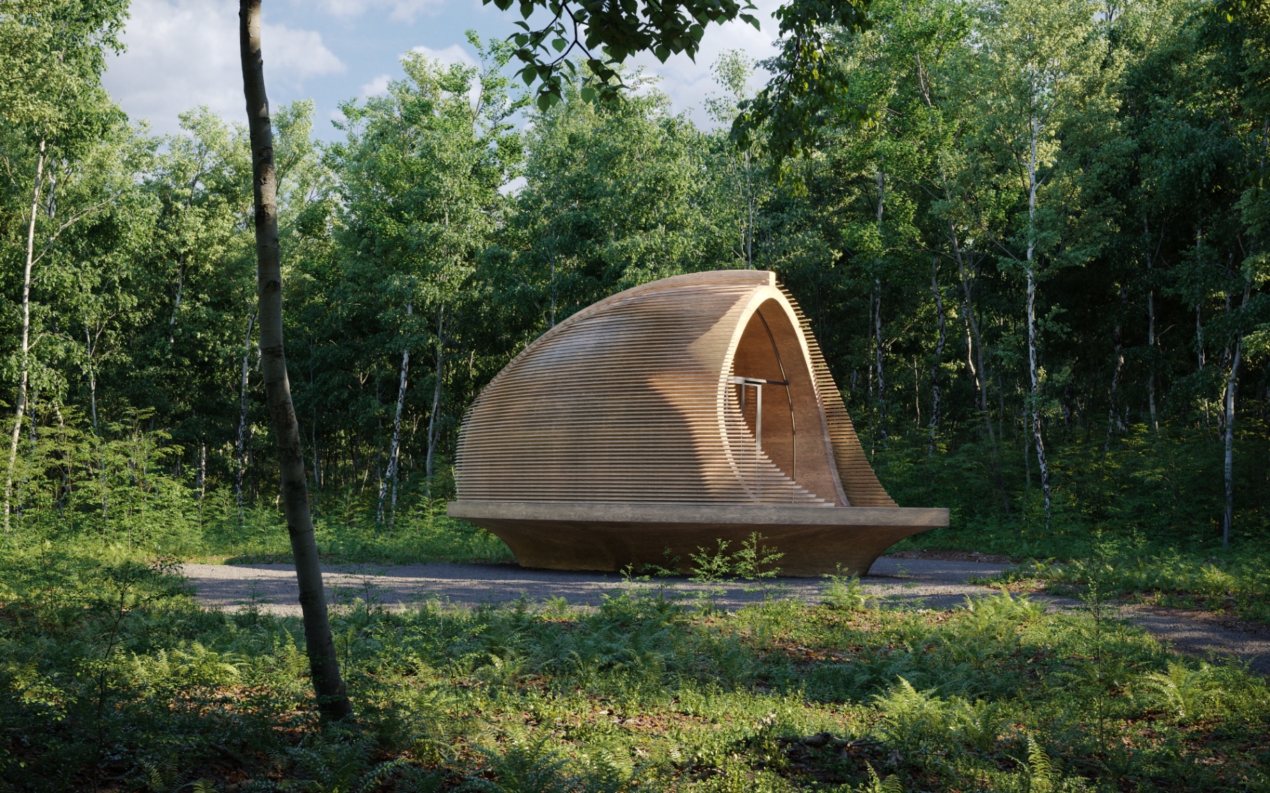Vale De Moses - Meditation Cabin - Wellness / Sustainable Retreat photorealistic render